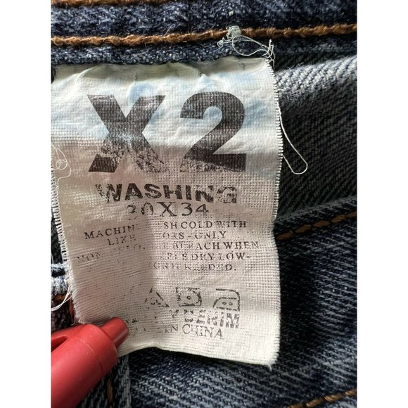 X2 Blue Jeans Mens Size 30 x 34 Relaxed Straight Leg Medium Wash - Picture 9 of 11